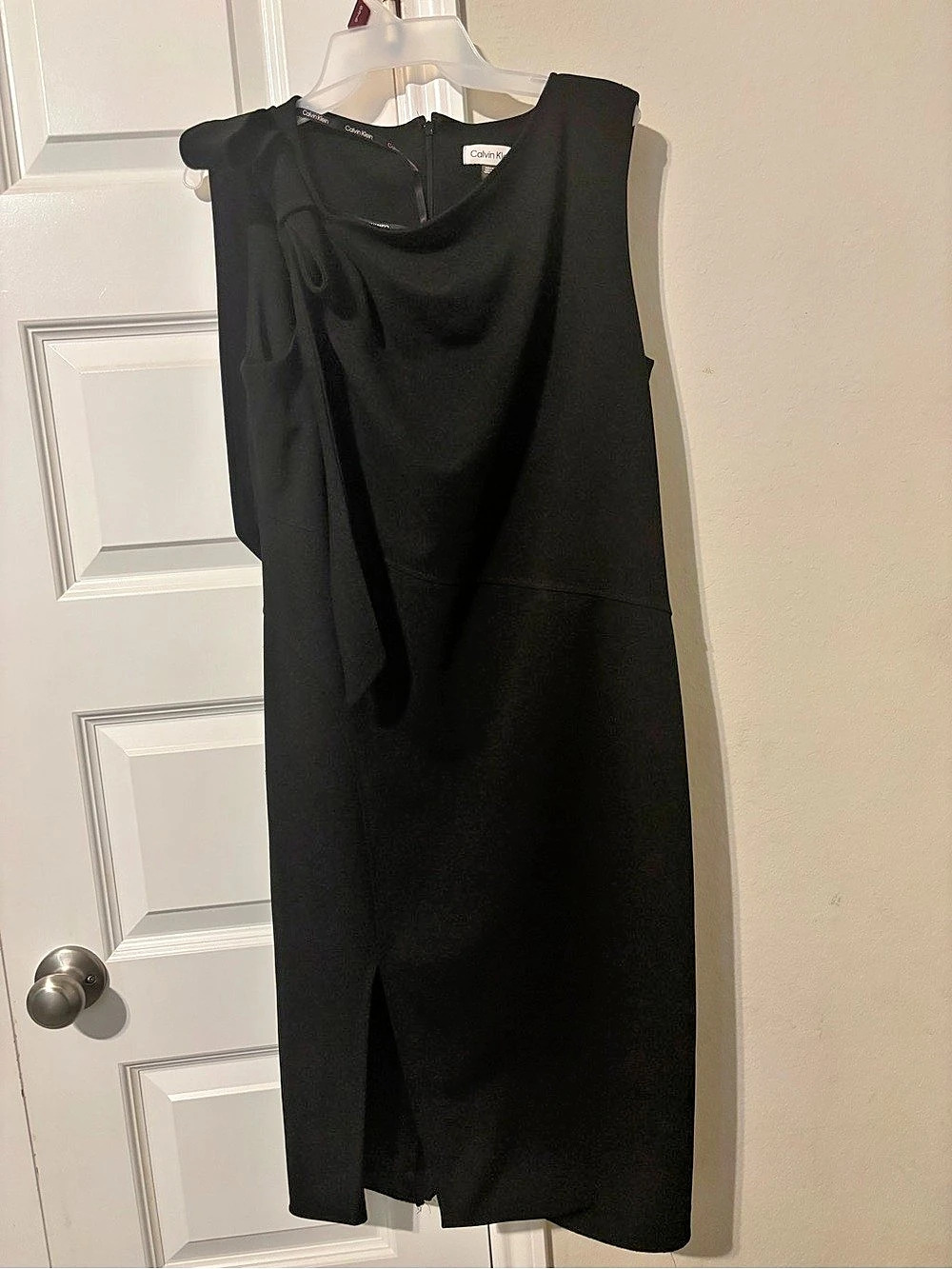 Calvin Klein Black Sleeveless Midi Dress Size 14 Like New